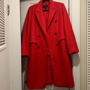 Ann Taylor EUC coat cherry apple red color.  Size XS, worn twice.